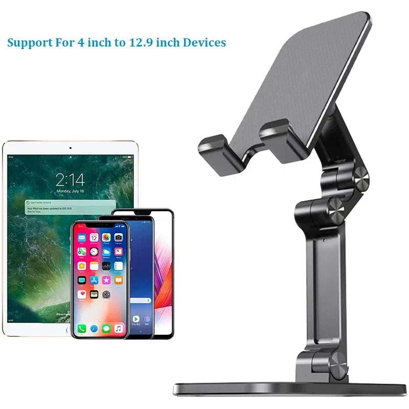 Three Sections Foldable Desk Mobile Phone Holder For iPhone for iPad Tablet Flexible adjustable Lazy phone holder ABS material