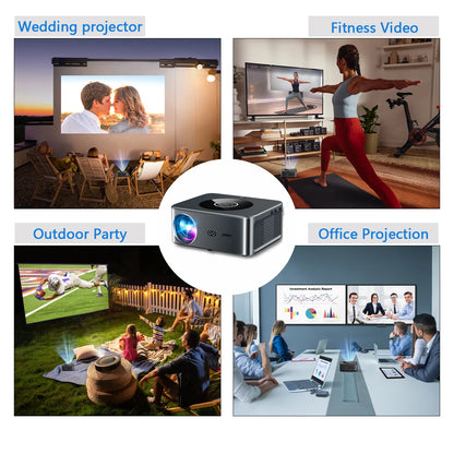 XIWBSY 25000 Lumens Android 4K LED Projector 800ANSI WiFi6 Bluetooth Projector Video Home Theater Auto Focus/Keystone Proyector