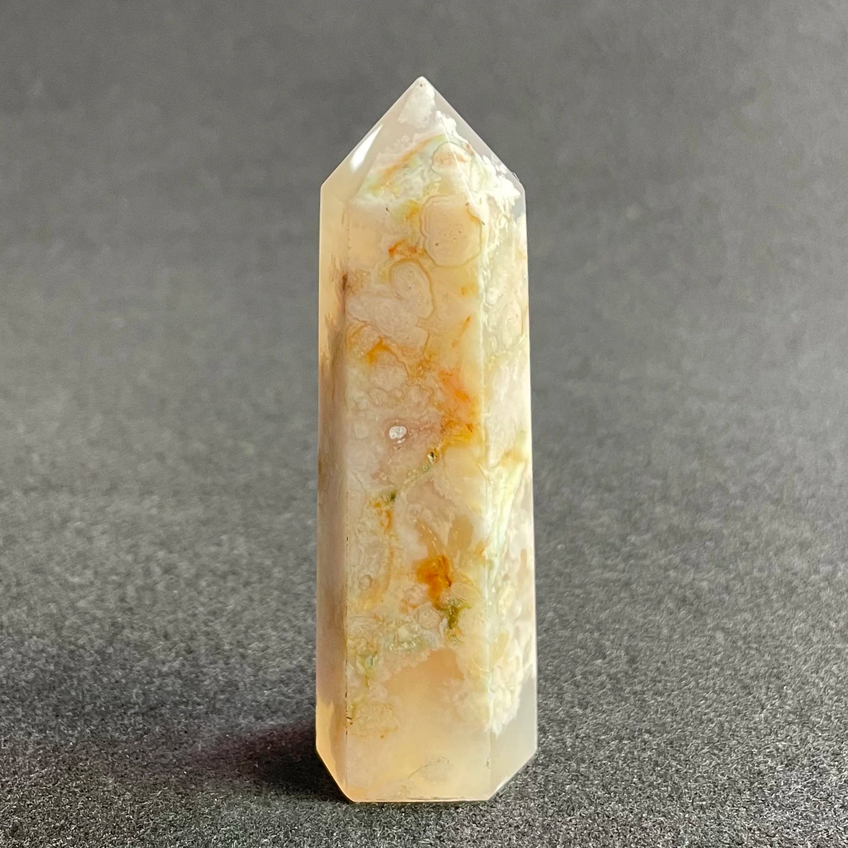 Natural Stone Sakura Agate Quartz Tower Carnelian Polished Crystal wand point Reiki Healing Gift Room Decor Obelisk