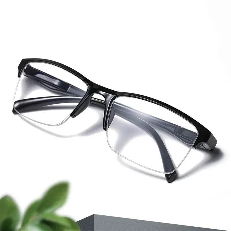 Square Reading Glasses Ultralight Half Frame Presbyopic Eyeglasses Men Women +0.25 0.5 0.75 1 1.25 1.5 1.75 2 2.25 2.5 2.75 3.0 - MarvelouStoree