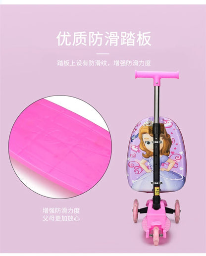 New cute skateboard suitcase scooter children's trolley luggage box 16 " boys and girls lovely carry-on bag student travel case