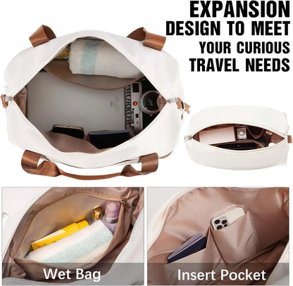 Luggage Set 4 Piece Luggage ABS hardshell TSA Lock Spinner Wheels Luggage Carry on Suitcase WHITE-BROWN, 6 piece set