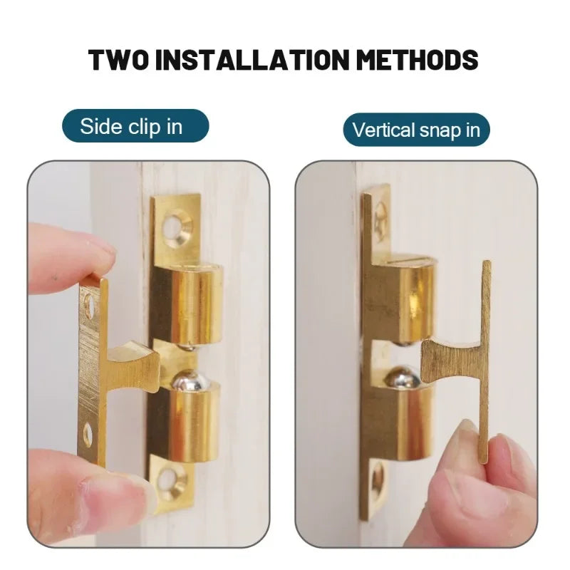 5/1pcs Furniture Door Ball Latch Brass Double Roller Spring Ball Catch Latches Cabinet Closet Door Adjustable Tension Latch