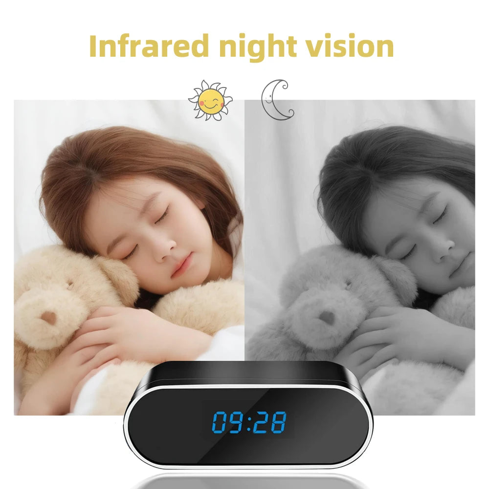 1080P WiFi Mini Camera Full HD Clock Camera with Movement Detect Night Vision for Home and Office Surveillance