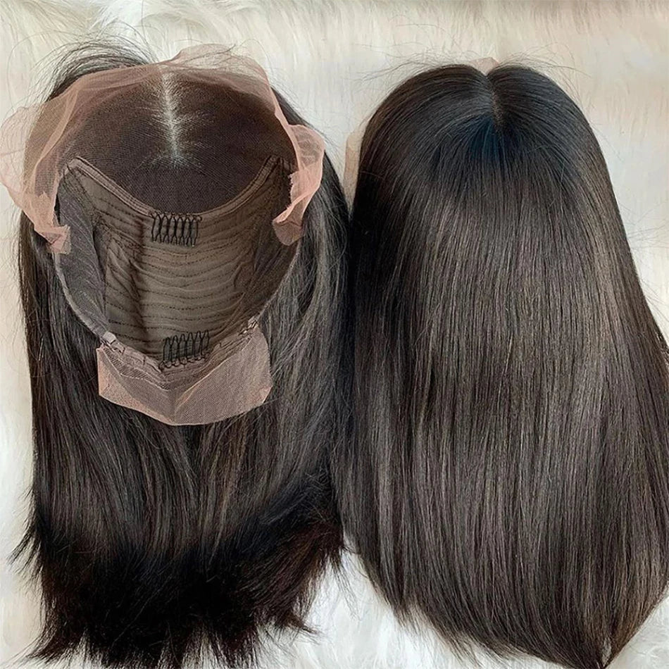 Wear And Go Straight Bob Cheap Wig Lace Frontal Human Hair Wigs 100% Brazilian Glueless Short Bob Wigs For Women 180% Density