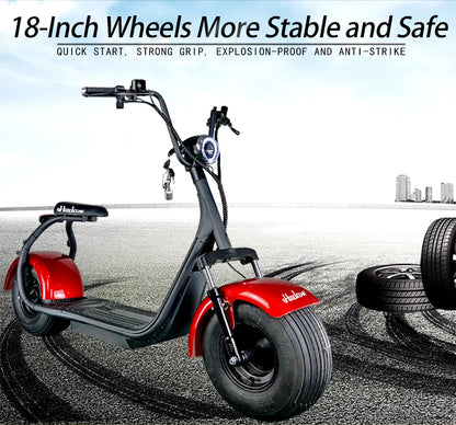 [USA Stock]Two Wheels Big Tire Trike Adult Tricycle Citycoco 2 Wheel Electric Scooter 3000W Fat Bike Tire