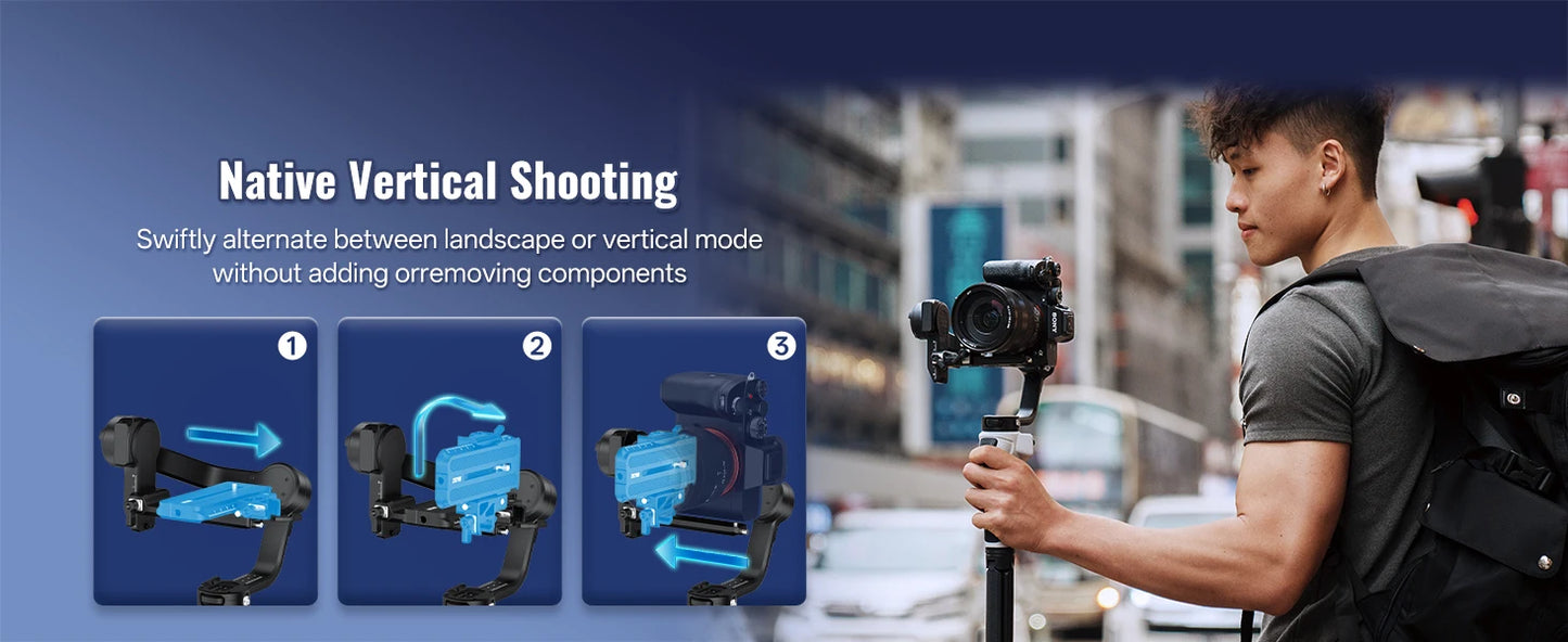 ZHIYUN Official CINEPEER WEEBILL 3E Camera Stabilizer Handheld Gimbal 3-Axis Cameras Gimbals for DSLR Mirrorless Cameras