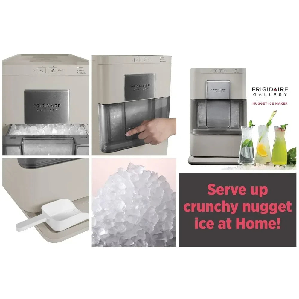 Ice Maker, Countertop Ice Machine with Transparent Window, Sonic Ice Maker with 44 lbs. Capacity, Auto Self Cl