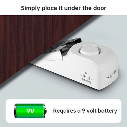 FUERS Wireless Doorstop Alarm System125dB Door Lock Home Security Anti-Theft System Portable Doorstop Preasure Alarm Sire