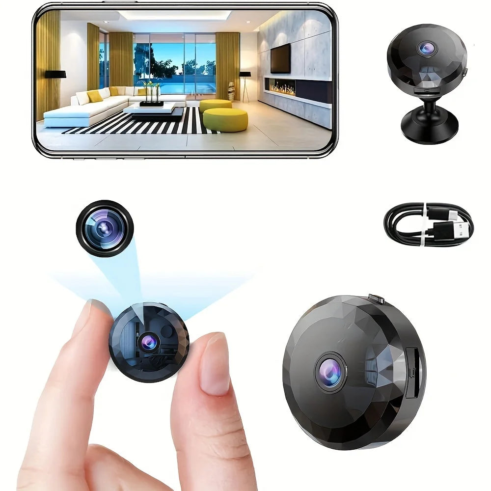 Wireless Mini WiFi Security Camera with Night Vision Motion Detection Rechargeable Battery Easy to Mount & App-Controlled