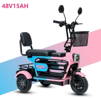 chinese long range yongkang 2 seat mobility  3 wheels electric scooter tricycle with seat for adults