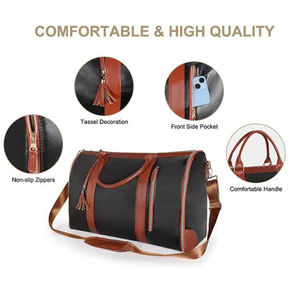 2024 Fashion Large PU Folding Suit Storage Bag Women High Capacity Luggage Handbag Travel Sport Outdoor Multi Function Organizer