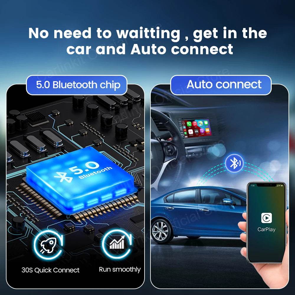 CarlinKit 4.0 Wireless Android Auto Adapter 3.0 Wireless CarPlay Ai Box USB Dongle For Audi VW Benz Kia Honda Toyota Ford Mazda - MarvelouStoree