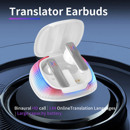 Portable Translation Headset 4 Translation Modes 144 Language Translator Earbuds Smart Translator Device for Travel Business