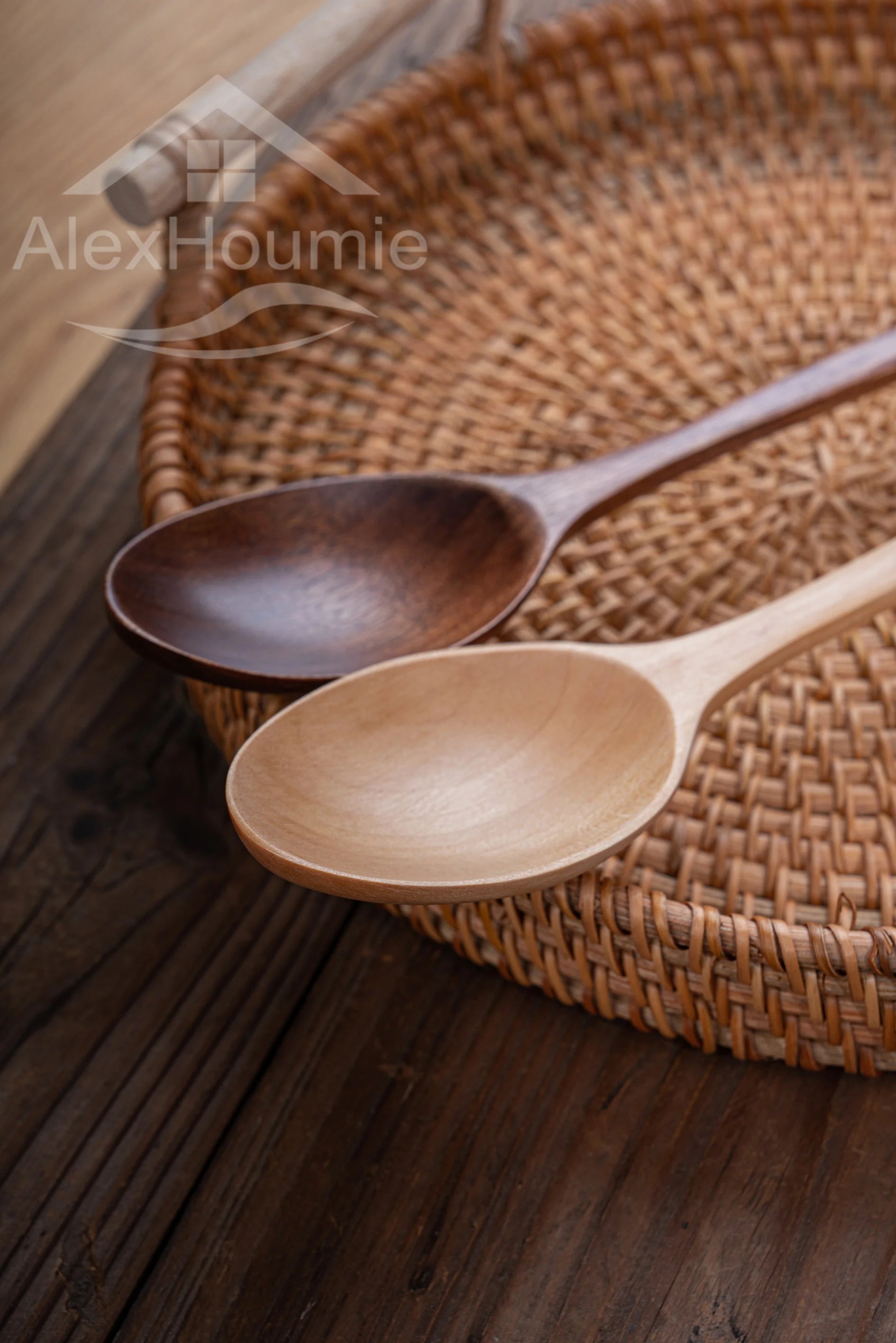 6 Piece Wooden Spoon Bamboo Kitchen Korean Style 9 '' Inch Natural Wood Soup Tableware Cooking Honey Coffee Spoon Mixing Spoon