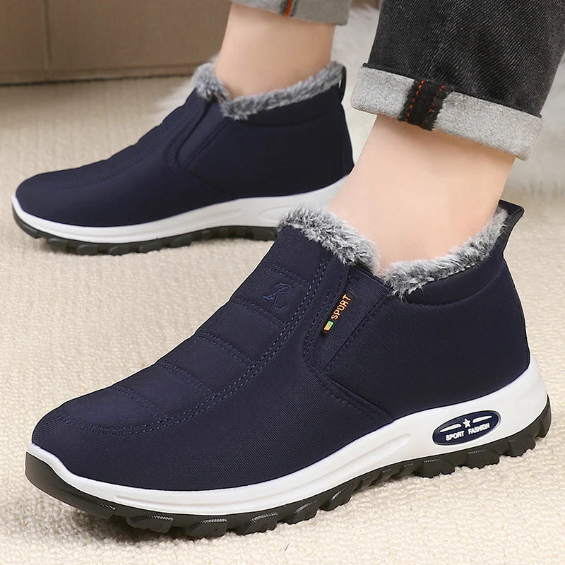 Men's sneakers Outdoors Plush Warm winter waterproof shoes high quality non slip Hiking Ankle Boots Winter shoes for men work