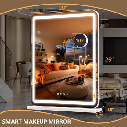 Vanity Mirror with Lights and Bluetooth Speaker, LED Makeup Mirror, Light up Mirror with 10X Magnification and USB Charging Port