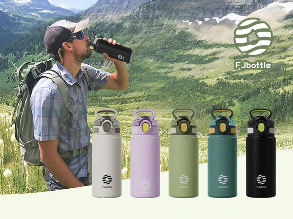 FEIJIAN Thermos Bottle with Straw 600ml 720ml Stainless Steel Thermal Cup Car Insulated Flask Water Tumbler for Outdoor Sports