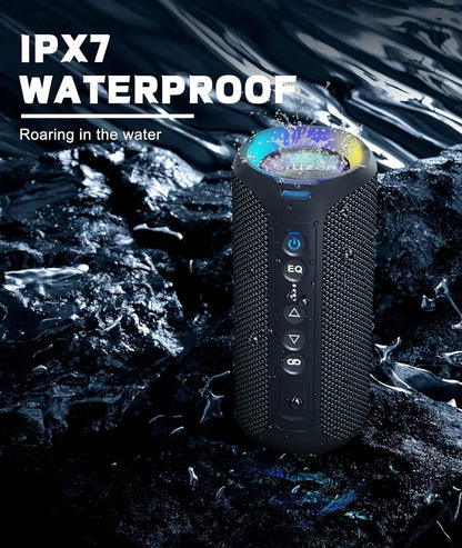 Ortizan X8 Pro Bluetooth Speaker Portable with 40W Stereo Sound,Rich Bass,IPX7 Waterproof, 30H Playtime, Mixed Color Lights,3 EQ - MarvelouStoree