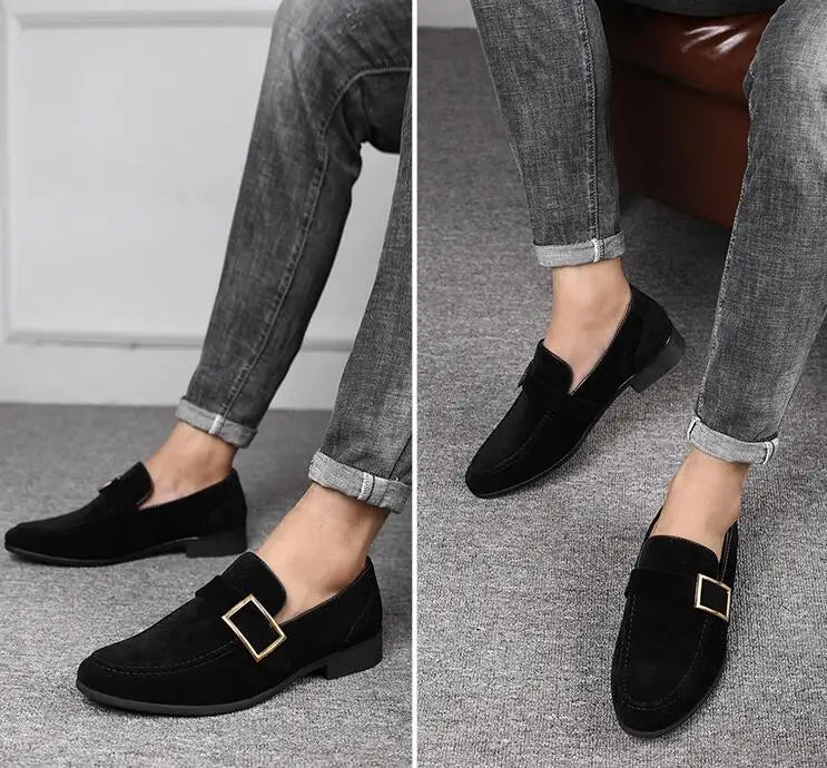 Spring New Mens Casual Business Shoes Loafers Men Dress Shoes Faux Suede Driving Shoes Fashion Formal Shoes for Men Sneakers