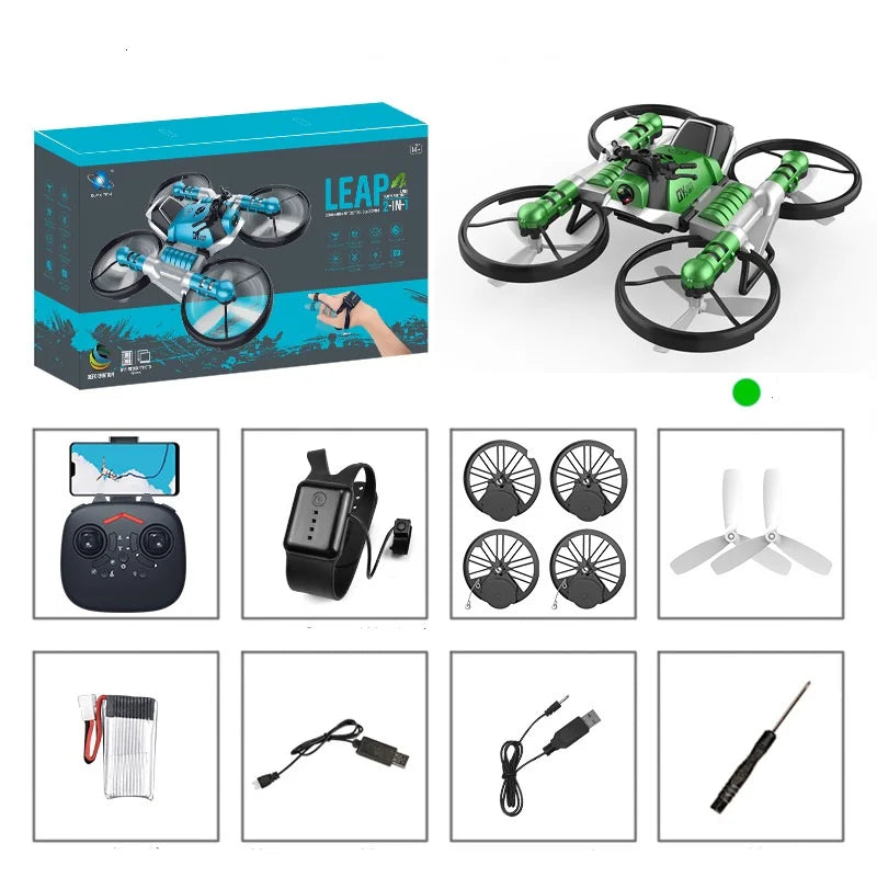 New 2 In1 Foldable RC Drone Motorcycle HD Camera Hand Gesture Helicopter DjiFlying Bike Outdoor Indoor Boy Age 7-12 Gift Box Toy