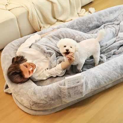 Human Dog Bed for Adults, 71" Long Human Size Dog Bed, Removable Cover, Washable, Waterproof, Orthopedic Design