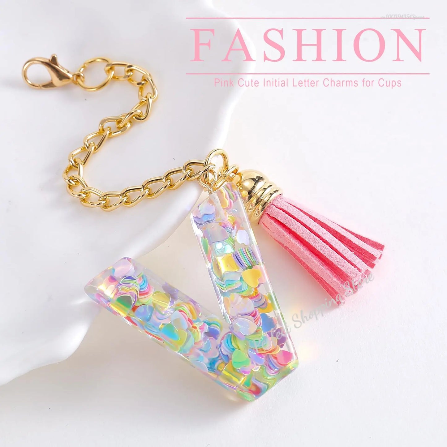 1 PCS Letter Charm for Stanley Cup Accessories Cute Initial Keychain Handle Charm for Stanley Tumbler for Women Girls 물병