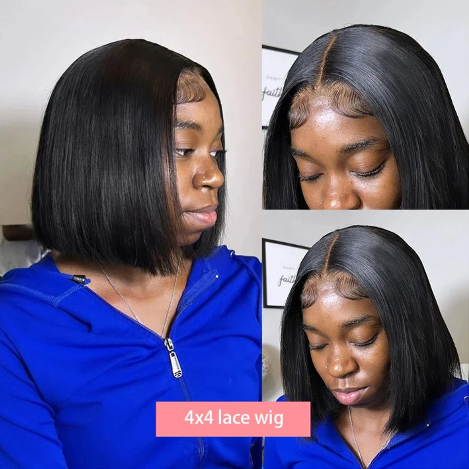 12A Ready To Go Bone Straight Bob Wig Lace Frontal 100% Human Hair Wigs For Women Short Bob Wig Lace Closure Wig Glueless Wig