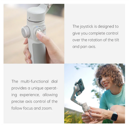 FeiyuTech VB4SE Smartphone Stabilizer Face Tracking 3-Axis Gimbal Portable&Foldable Focus Knob for iPhone 16/15 Live Streaming