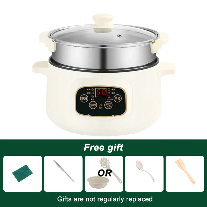 DMWD 3L 110V 220V Non-stick rice cooker Multifunctional hotpot with steamer insulation fast heating electric multiccoker 2 layer