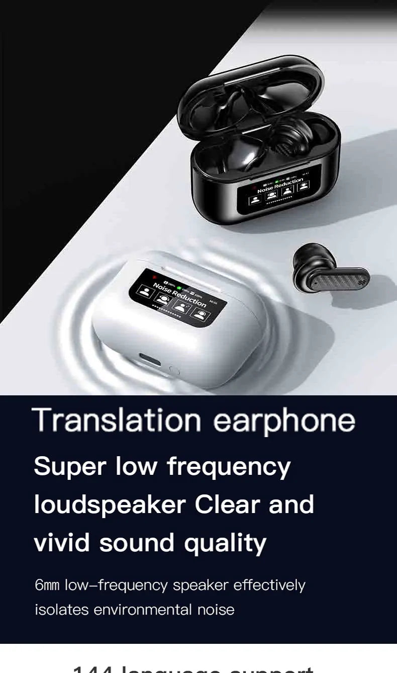 2024 NEW Translation Headphones 144Languages Instant Translate Smart Voice Translator Wireless Bluetooth textTranslator Earphone