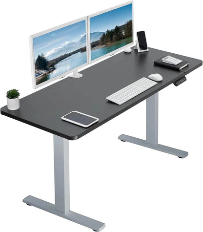 Electric Rustic Standing Desk Workstation, Memory Controller Height Adjustment Particle Board, Steel Computer Standing Desk - MarvelouStoree