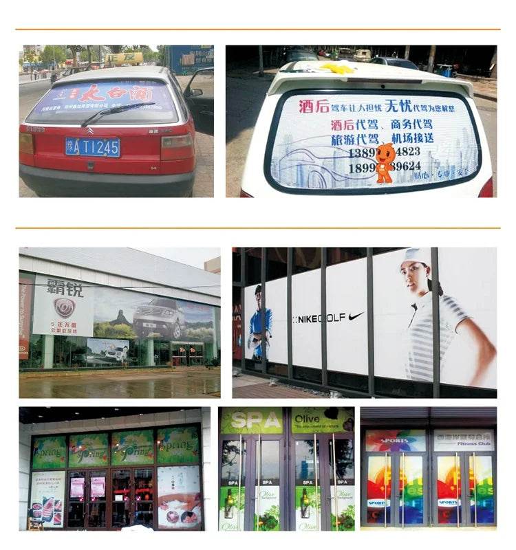 Custom Picture Printed Media Window Film One-way Vision Perforated Tinted Glass Car Mall Door Advertising Isolation Heat Privacy - MarvelouStoree