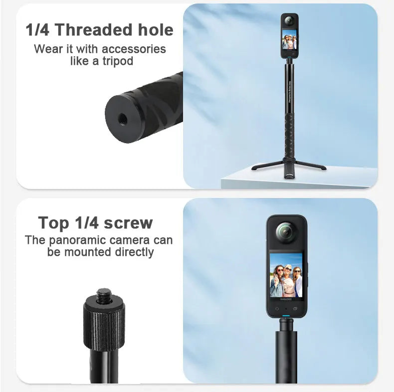 HONGDAK 3m Invisible Selfie Stick 360° Rotation Holder Extended EditionMonopod for Insta360 X2 X3 GoPro 11 10 Camera Accessories