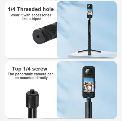 HONGDAK 3m Invisible Selfie Stick 360° Rotation Holder Extended EditionMonopod for Insta360 X2 X3 GoPro 11 10 Camera Accessories