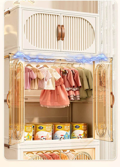 Children's Wardrobe Bedroom Closet Cabinet Baby Storage Box Toy Clothes Organizer Locker Folding Sorting Partition Wardrobe ﻿﻿ - MarvelouStoree