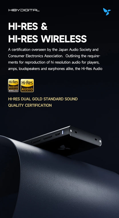 HiBy Digital M300 Android 13 Music Player MP3 HiFi Audio Bluetooth WiFi USB DAC DSD FM Radio Dual Mic Built-in Speaker IPS 29hr