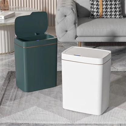 15L smart bathroom trash can white non-contact narrow smart sensor trash can smart home automatic bagging electronic trash can