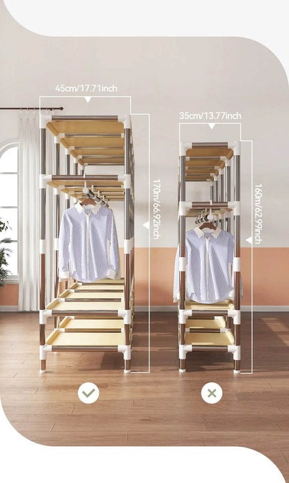 Simple wardrobe, sturdy and durable fabric cabinet, home bedroom assembly, rental room storage cabinet, wardrobe rack - MarvelouStoree