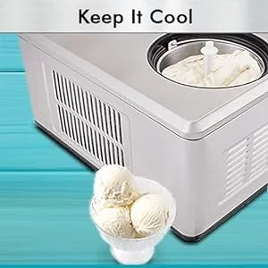 2 Qt Automatic Ice Cream Maker Machine, No Pre-freezing Necessary with Built-in Compressor, Stainless Gelato & Yogurt Machine