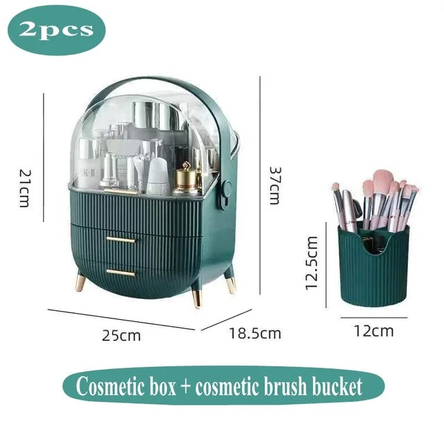 New Desktop Dustproof Organizer Storage Waterproof Fashion Skin Big Cosmetic Care Capacity Beauty Drawer Storage Box Makeup Bath