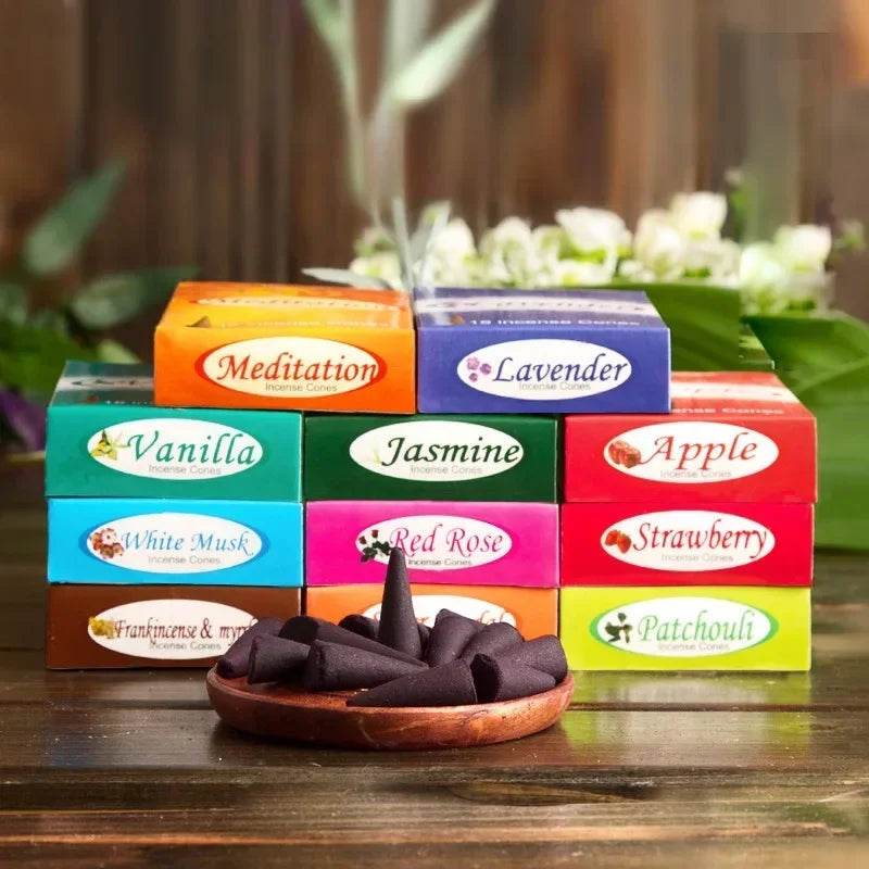 Mahendra Incense Cones Sandalwood Lavender Vanilla Meditation Staberry Jasmine Cones Tower Aromatherapy for Air Purification - MarvelouStoree