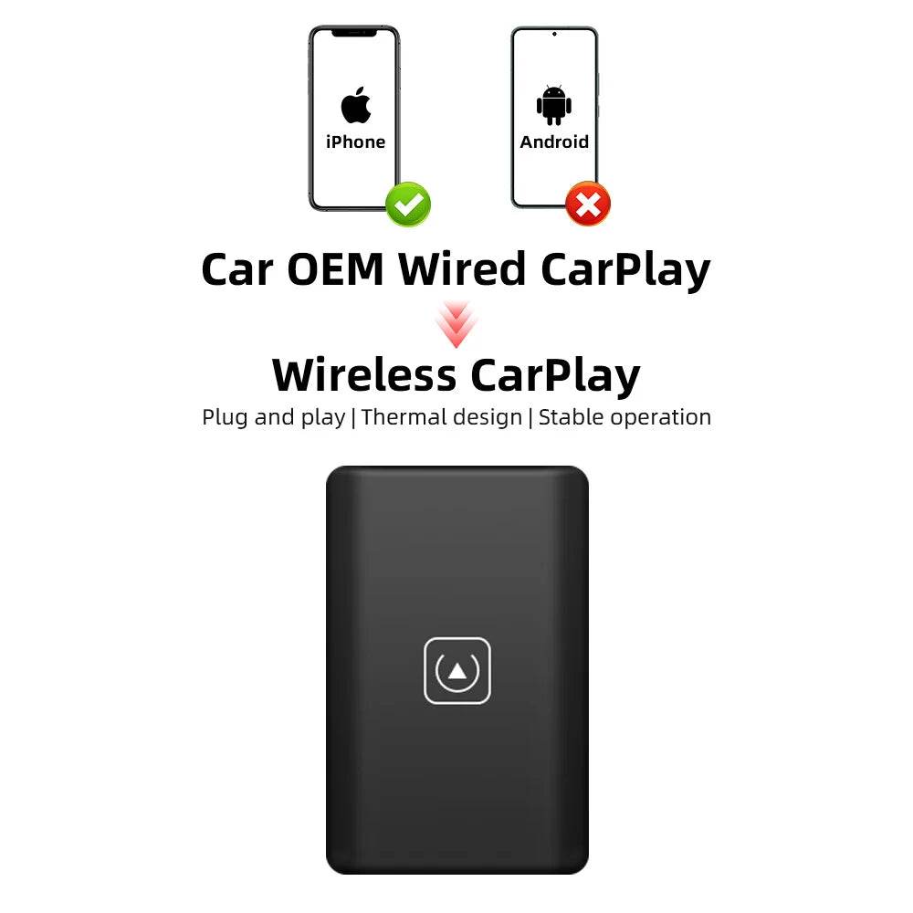 TIMEKNOW Wireless CarPlay Adapter for Apple iPhone Wired to Wireless Carplay Dongle Plug And Play USB Connection Auto Car Dongle - MarvelouStoree