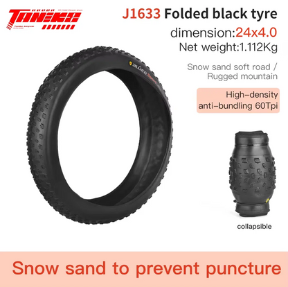 TANKE Anti Puncture Snow Beach Bicycle Tire Outdoor Biking MTB Bicycle Anti-Slip Fat Tire 20X4.0 26X4.0 Puncture Resistant Tire