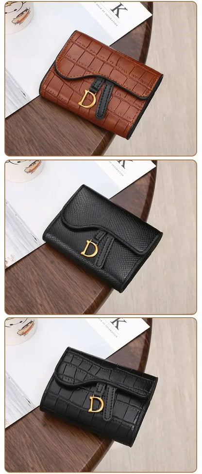 Women's Wallet Short 2024 New Korean Style D Letter Buckle Coins Purses Wallet Card Bag Key Wallet Luxury carteras para mujeres