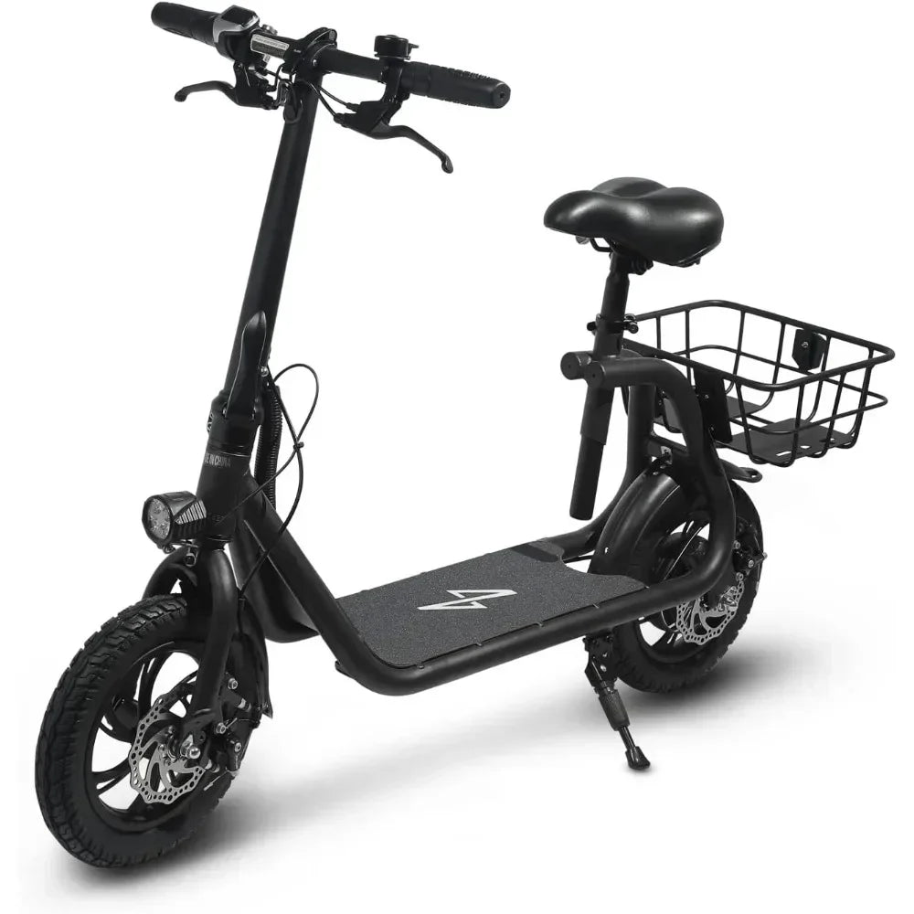 Commuter R1 - Electric Scooter for Adults - Foldable Scooter with Seat & Carry Basket - 450W Brushless