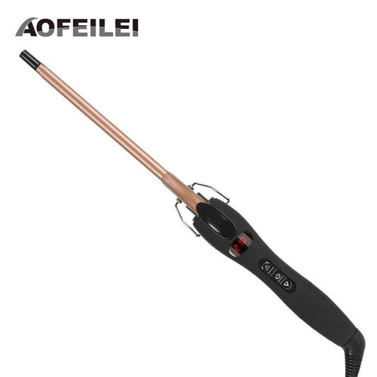 Aofeilei professional 9mm curling iron Hair waver Pear Flower Cone Ceramic curling wand roller beauty Salon Hair Curlers