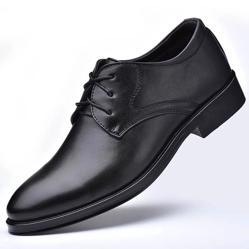 Men Dressing Shoes Formal for Men's Casual Shoe Leather Social Wedding Designer Pointed Toe Black Office Winter Shoes Brand 2023