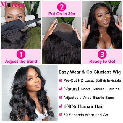 Wear And Go Glueless Wigs Human Hair Body Wave Bob Wig For Women 4x4 Transparent Lace Closure Wig Ready To Wear Human Hair Wigs