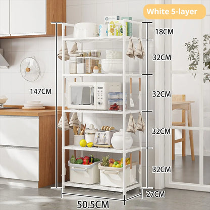 Kitchen Shelving Floor To Floor Multilayer Microwave Oven Multifunctional Household Storage Shelf Shelf Pot Storage Shelf